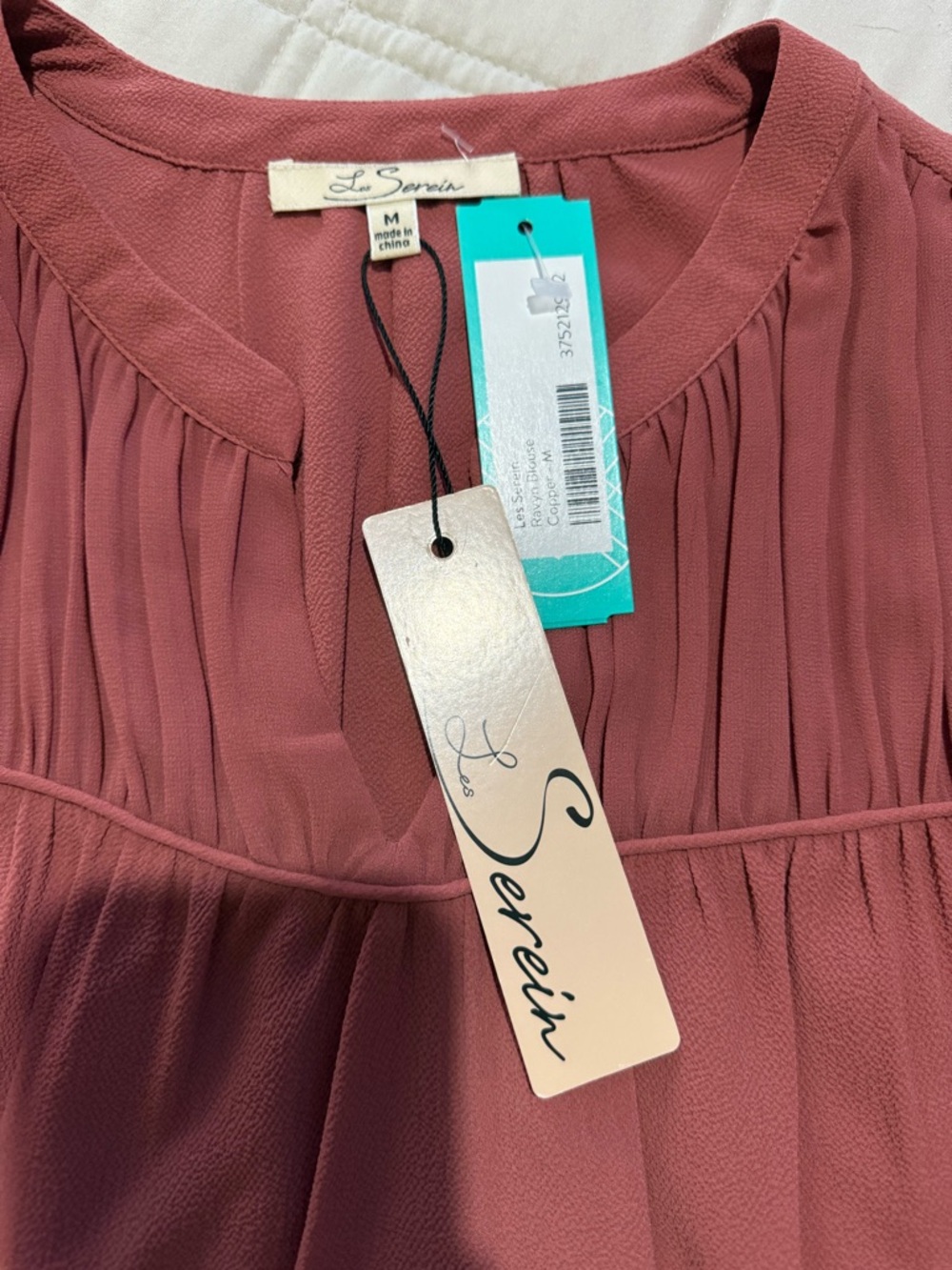 & Sincerely Sleeveless Pleated Yoke Blouse - Dusty Rose - Picture 2 of 2